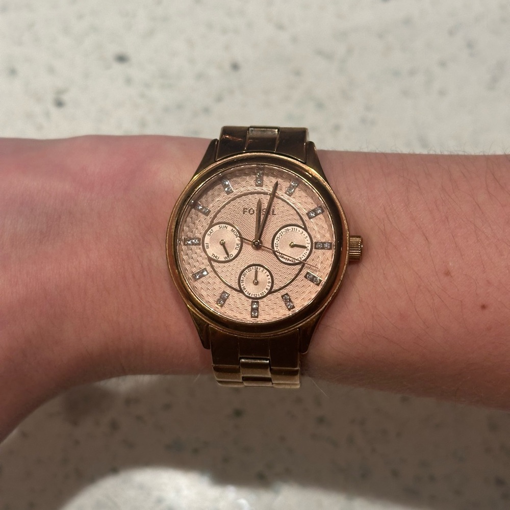 Fossil Rose Gold Chronograph Watch